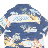 H&M Mens Hawaiian Shirt Blue Floral S