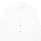 DE FURSAC Mens Plain Shirt White Long Sleeve M