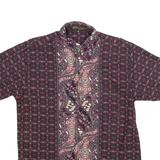 SHINTA THALIA Womens Shirt Maroon 90s Crazy Pattern XL