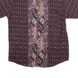 SHINTA THALIA Womens Shirt Maroon 90s Crazy Pattern XL