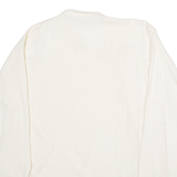 Womens Plain Shirt Cream 90s Long Sleeve L