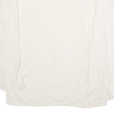 Womens Plain Shirt Cream 90s Long Sleeve L