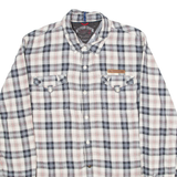 TOMMY HILFIGER Mens Shirt Grey Plaid Long Sleeve L