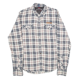 TOMMY HILFIGER Mens Shirt Grey Plaid Long Sleeve L