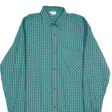 Tall Fit Mens Shirt Green Plaid Long Sleeve S