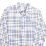 TOMMY HILFIGER Mens Shirt Blue Check Long Sleeve L