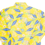 Mens Hawaiian Shirt Yellow Floral Long Sleeve M