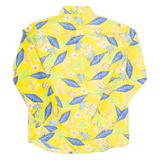 Mens Hawaiian Shirt Yellow Floral Long Sleeve M