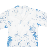 YOU SEEN Mauritius Africa Womens Hawaiian Shirt White Floral UK 12