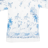 YOU SEEN Mauritius Africa Womens Hawaiian Shirt White Floral UK 12