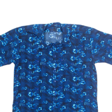 Mens Hawaiian Shirt Blue Floral L