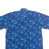 Mens Hawaiian Shirt Blue Floral L