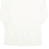 TREND Mens Plain Shirt Cream Long Sleeve M