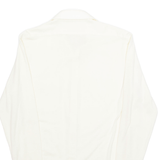 TREND Mens Plain Shirt Cream Long Sleeve M