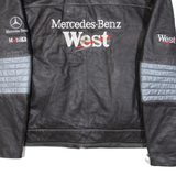 MERCEDES BENZ Racing Quilted Lined Mens Jacket Black Leather 3XL