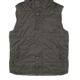 DIESEL Insulated Mens Puffer Gilet Green Hooded XL