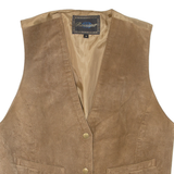 ROSSANO Womens Blazer Waistcoat Brown Leather Suede M
