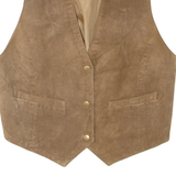 ROSSANO Womens Blazer Waistcoat Brown Leather Suede M