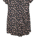JAMIE BROOKS Womens Day Dress Black Floral Short Sleeve Knee Length UK 14