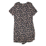 JAMIE BROOKS Womens Day Dress Black Floral Short Sleeve Knee Length UK 14