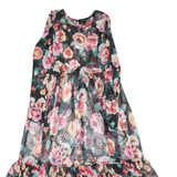 ART CLASS Womens Day Dress Black Floral Long Sleeve Midi S