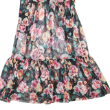 ART CLASS Womens Day Dress Black Floral Long Sleeve Midi S