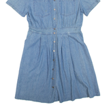 EDITIONS Womens Shirt Dress Blue Denim Short Sleeve Short M