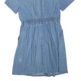 EDITIONS Womens Shirt Dress Blue Denim Short Sleeve Short M