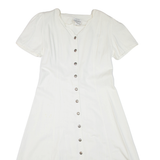 JIM ELLIOT Womens Day Dress White Short Sleeve Midi L