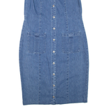 FADED GLORY Womens Day Dress Blue Denim Sleeveless Knee Length L