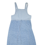 FADED GLORY Womens Day Dress Blue Denim Striped Sleeveless Midi M