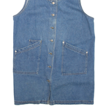 DIXIE BLUES Womens Shift Dress Blue Denim Sleeveless Short L