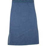 JANE ASHLEY Womens Shift Dress Blue Denim Sleeveless Midi S