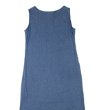 JANE ASHLEY Womens Shift Dress Blue Denim Sleeveless Midi S