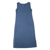 JANE ASHLEY Womens Shift Dress Blue Denim Sleeveless Midi S