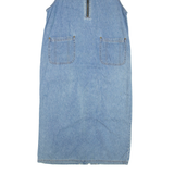 DENIM & CO Womens Shift Dress Blue Denim Sleeveless Midi M