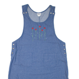 BONWORTH Womens Day Dress Blue Denim Floral Sleeveless Knee Length XL