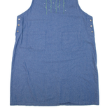 BONWORTH Womens Day Dress Blue Denim Floral Sleeveless Knee Length XL