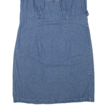 FADED GLORY Womens Day Dress Blue Denim Floral Sleeveless Short L