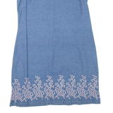 VISION APPAREL Womens Shift Dress Blue Denim Sleeveless Short L