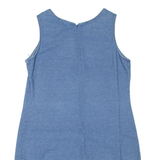 VISION APPAREL Womens Shift Dress Blue Denim Sleeveless Short L