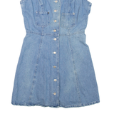 SPOILED ROTTEN Womens Mini Dress Blue Denim Sleeveless Short XS