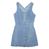 SPOILED ROTTEN Womens Mini Dress Blue Denim Sleeveless Short XS