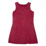 DENIM JAZZ Womens Day Dress Maroon Denim Sleeveless Short M