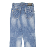 V-ARZ DAR Mens Jeans Blue Regular Straight Stone Wash W30 L30