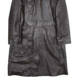 DISNEY DONALDSON Womens Trench Coat Black Leather 90s S