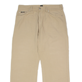 BOSS Mens Canvas Trousers Beige Regular Straight W34 L29