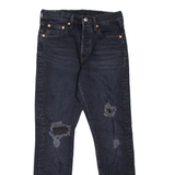 LEVI'S 501S Jeans BIG E Distressed Womens Black Skinny Straight W25 L28