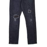 LEVI'S 501S Jeans BIG E Distressed Womens Black Skinny Straight W25 L28