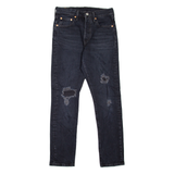 LEVI'S 501S Jeans BIG E Distressed Womens Black Skinny Straight W25 L28